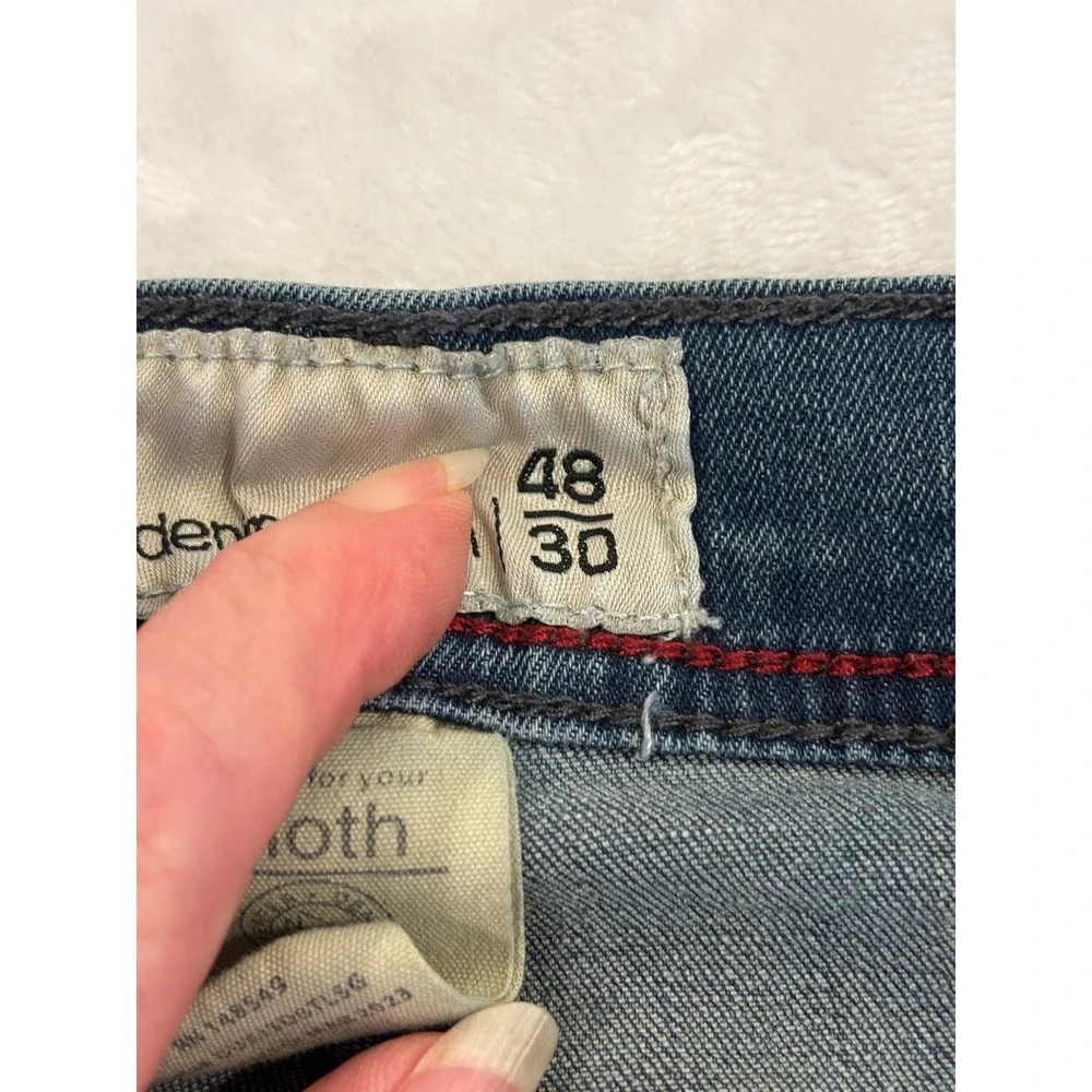 Paperdenim&cloth Mens Jeans 48x30 Blue Medium Wash Straight Leg Denim Pants